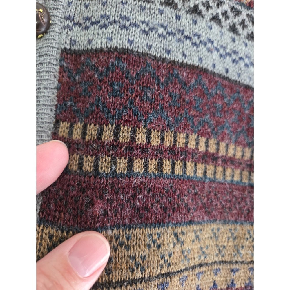 Vintage Heming Way Point Wool Cardigan Vest Women's Large Fair Isle - Picture 3 of 6